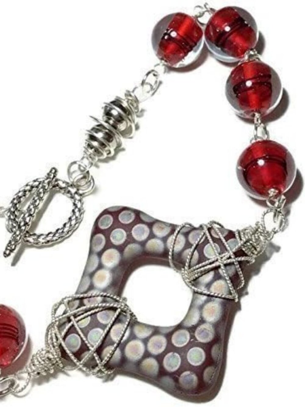 One-of-a-Kind Vintage Czech Glass Statement Necklace | Artisan Handmade Jewelry